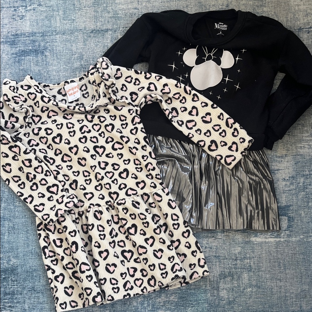 Jumping Beans Black and Cream Kids Dresses Size 5